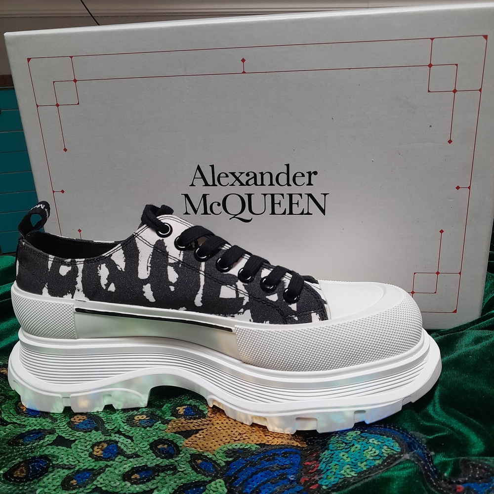 Alexander McQueen Black and White Women's Sneakers